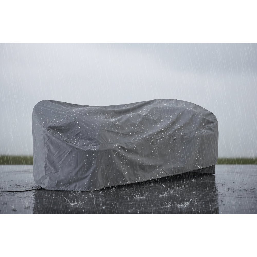 Serene Outdoor Modern Sofa - 83",  Gray Bouclé All-Weather. Picture 7
