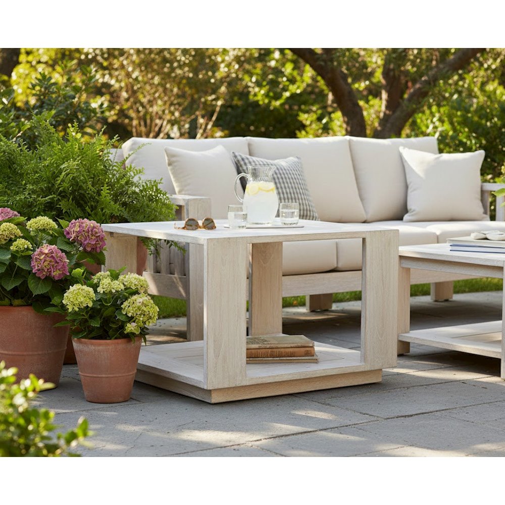 Imperial Grove Outdoor Solid Teak Wood, Natural Look End Table. Picture 4