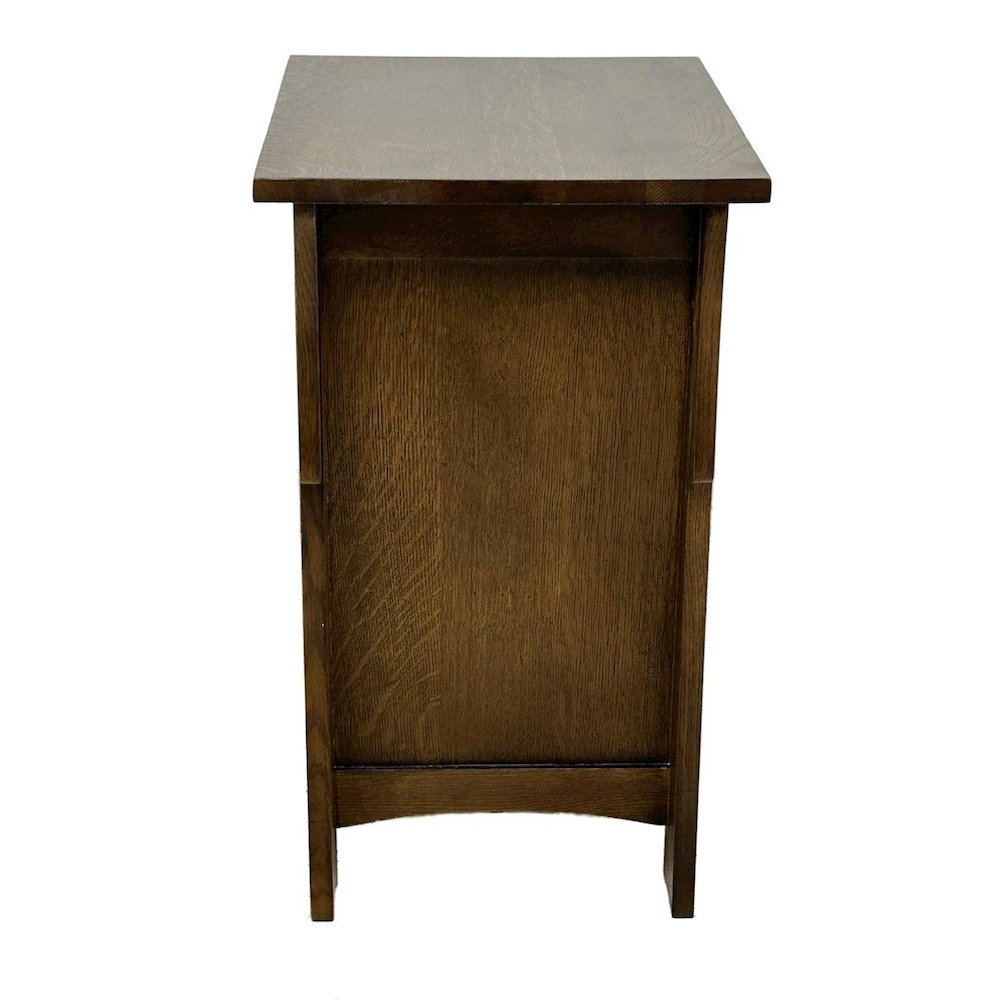 Mission Style Solid Quarter Sawn Oak Keyhole Nightstand - Walnut. Picture 4