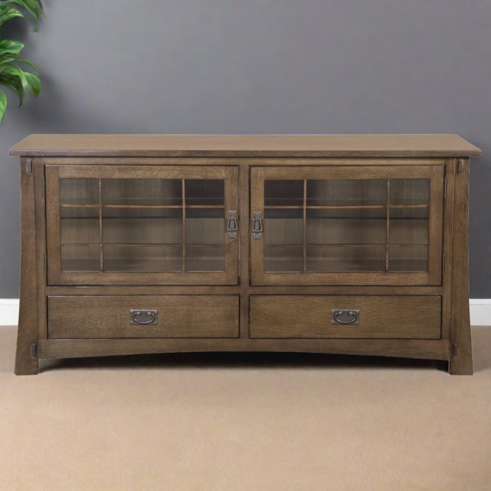 Mission Quarter Sawn Oak 60" TV Stand - Walnut. Picture 4