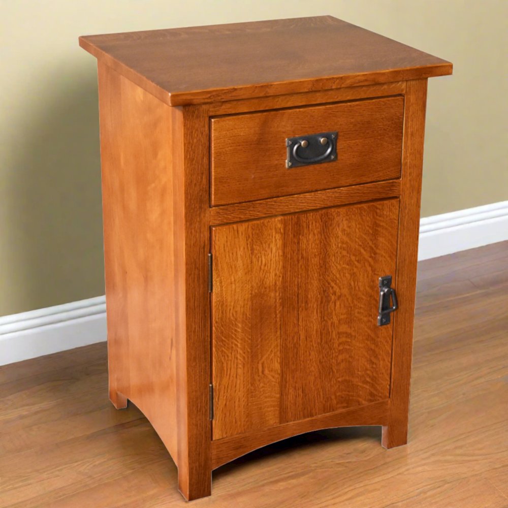 Mission Quarter Sawn Oak 1 Door/Drawer Nightstand Michael Cherry-MC-A. Picture 5