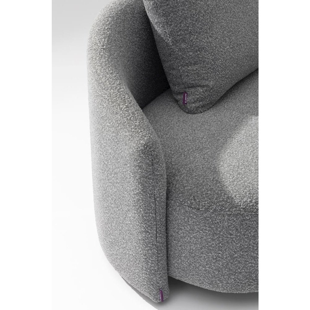 Serene Outdoor Modern Sofa 91" – Soft Gray Bouclé. Picture 3