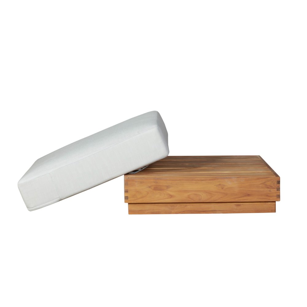 Imperial Grove Outdoor Solid Teak Wood Ottoman. Picture 5