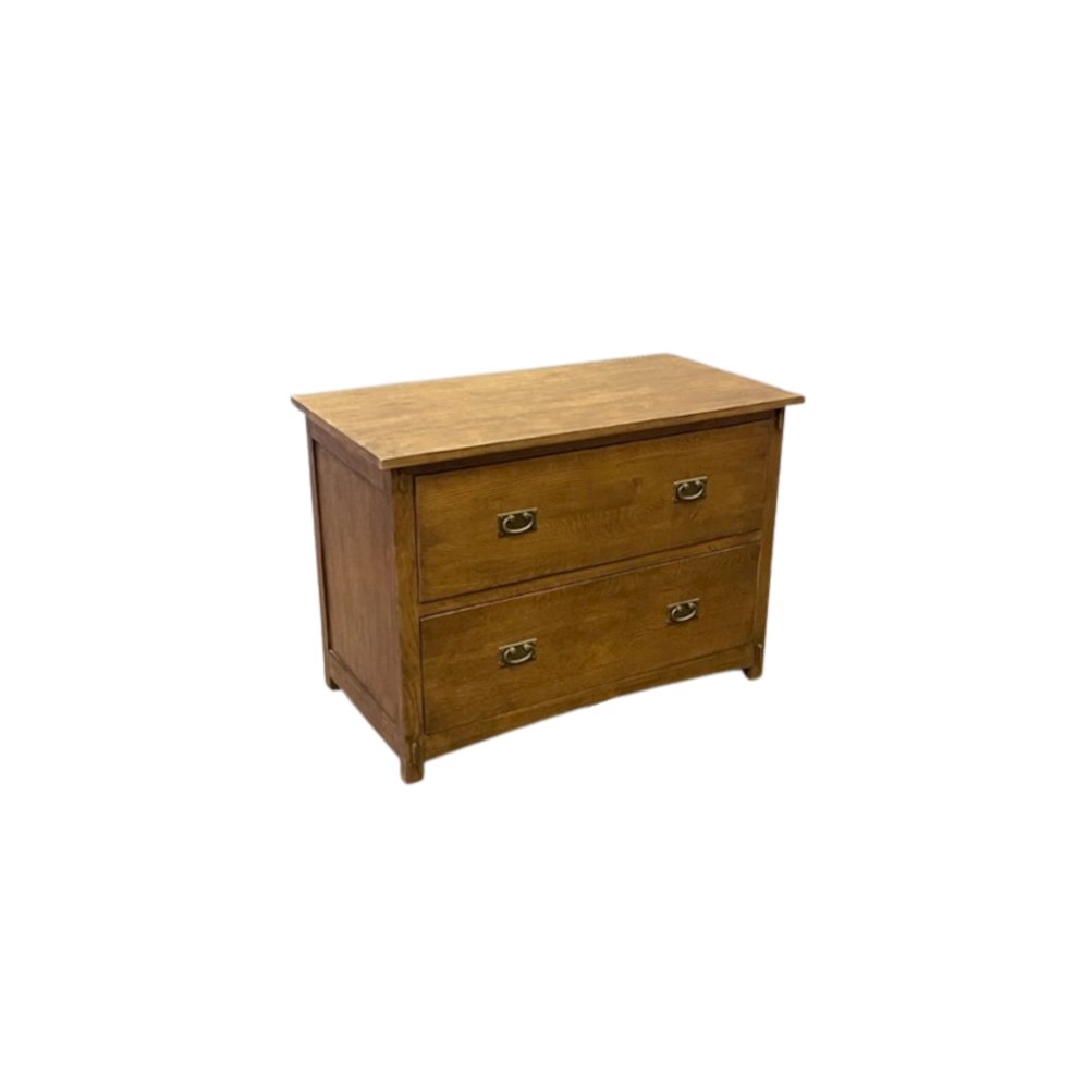Mission Oak 2 Drawer Lateral File Cabinet - Michael's Cherry. Picture 1