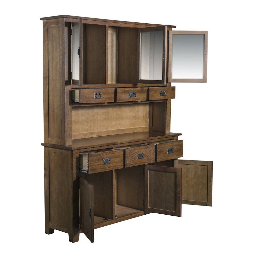 Mission 6 Door & 6 Drawer China Cabinet - Walnut - 59". Picture 3