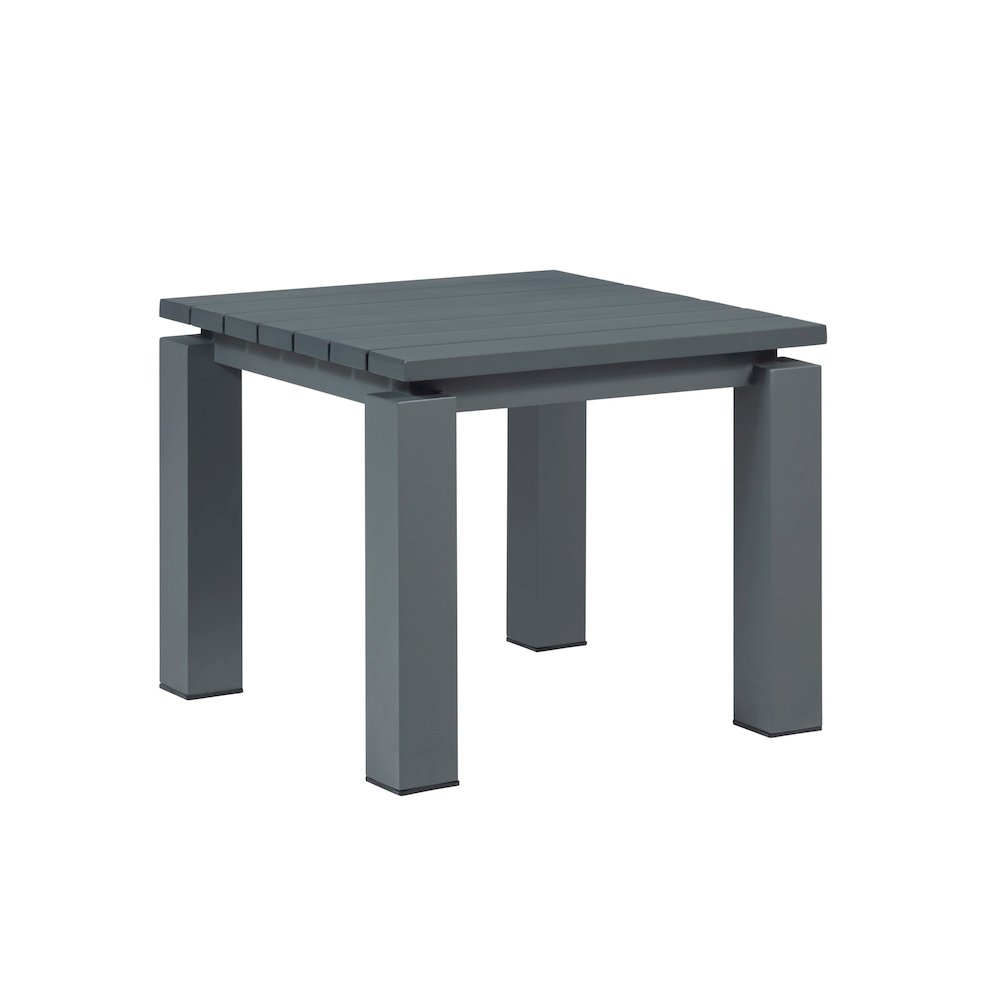 Sardinia Outdoor Aluminum End Table - Gray. Picture 2