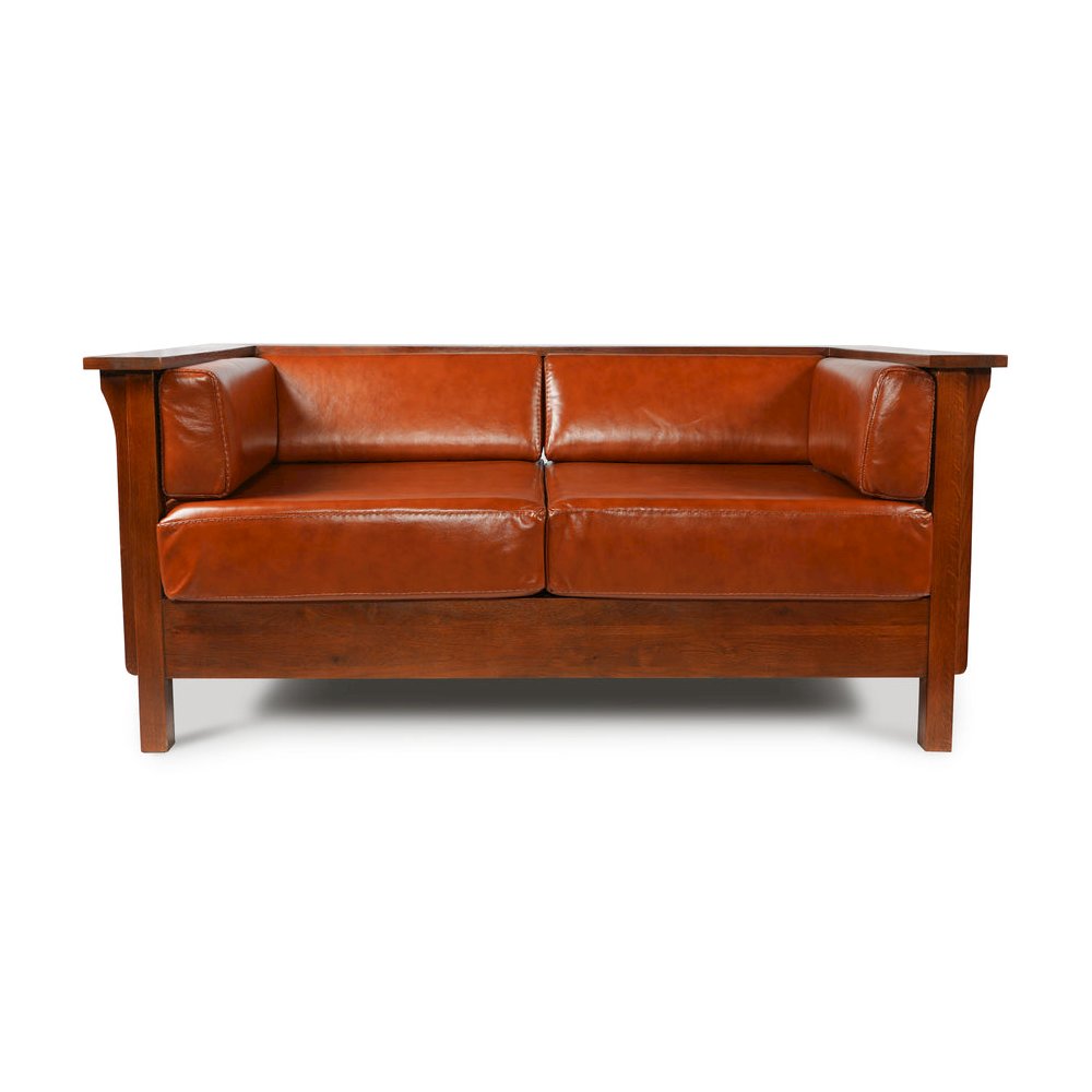 Preorder Mission / Craftsman Cubic Slat Side Love Seat. Picture 2