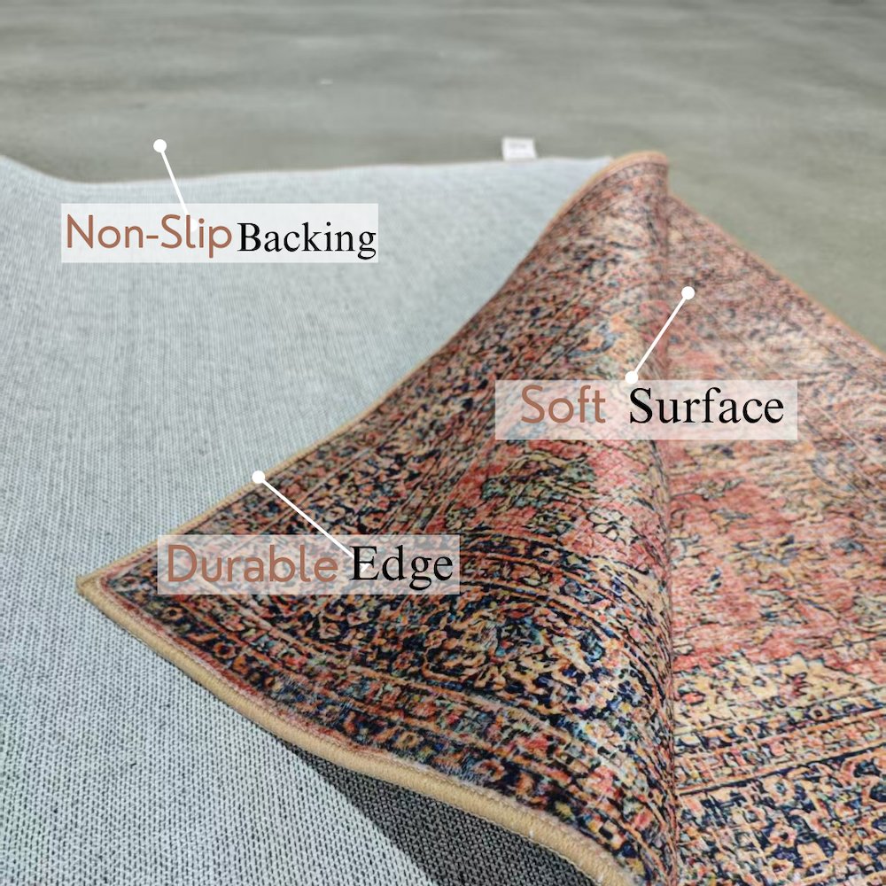 Area Rug Ultra Soft Washable Rug, Non Slip, Stain Resistant Rugs (2'7" x 9'). Picture 4