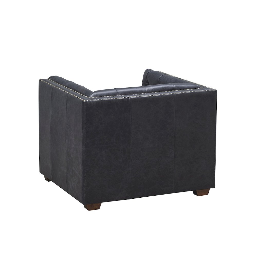 Tuxedo Leather Arm Chair - Slate. Picture 3