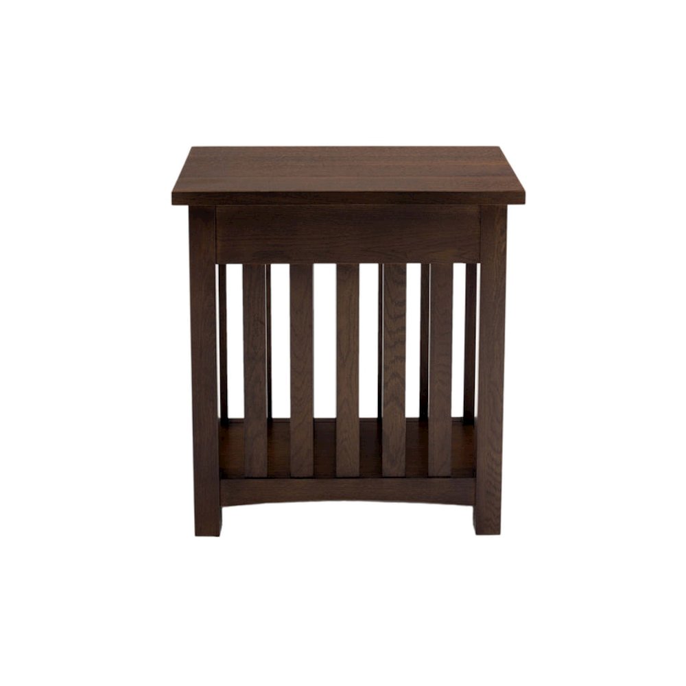 Mission Arts & Crafts 1 Drawer Side Table Walnut. Picture 3