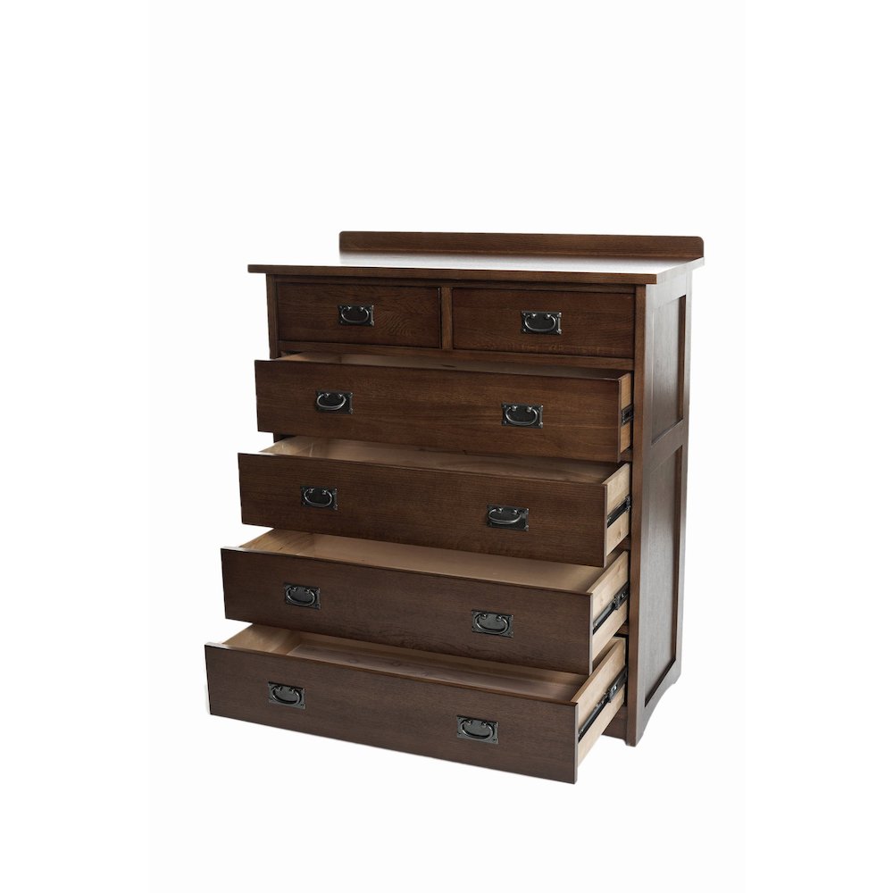 Mission Quarter Sawn Oak 6 Drawer Dresser - Walnut. Picture 3