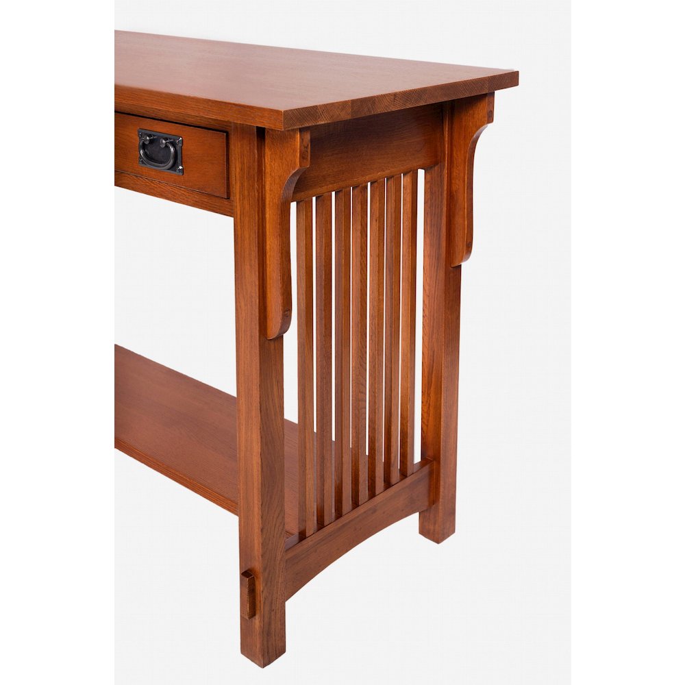 Mission 3 Drawer Crofter Style Console Table - Michael's Cherry. Picture 6