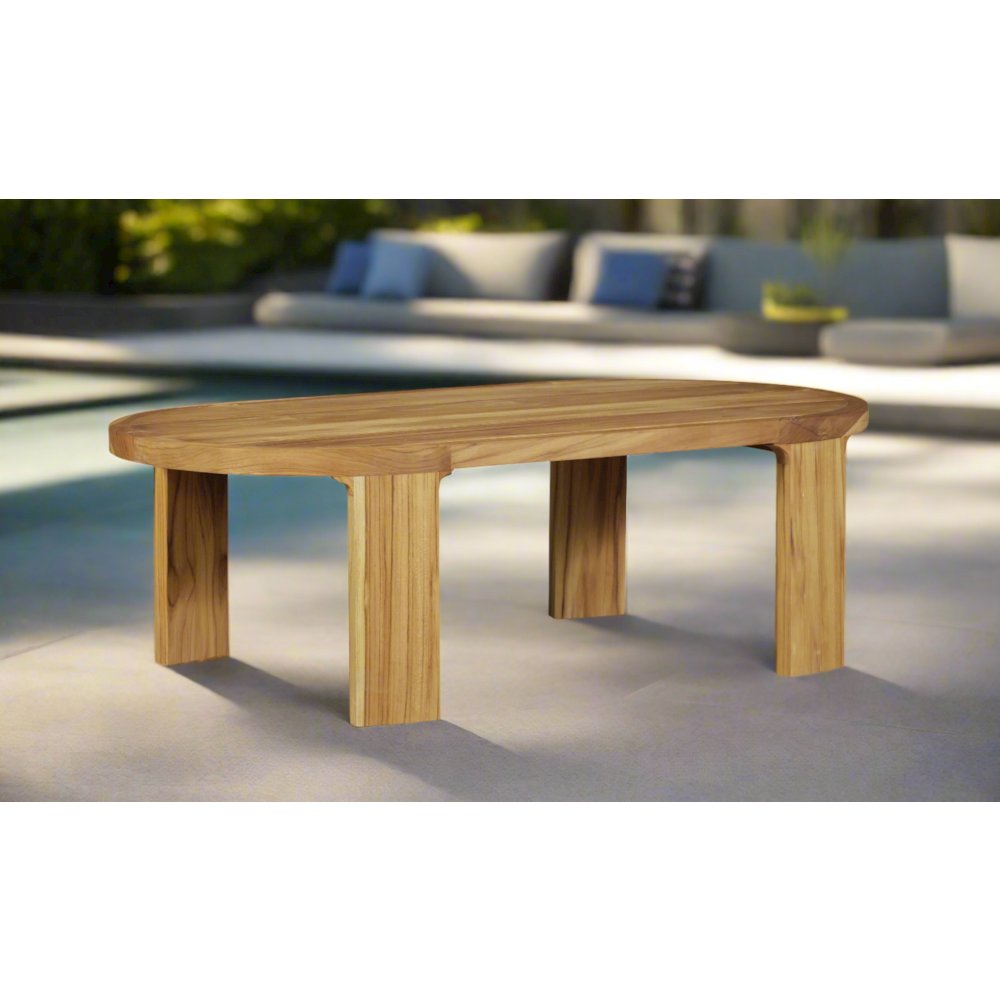 Eclipse Outdoor Solid Teak Wood Coffee Table. Picture 2
