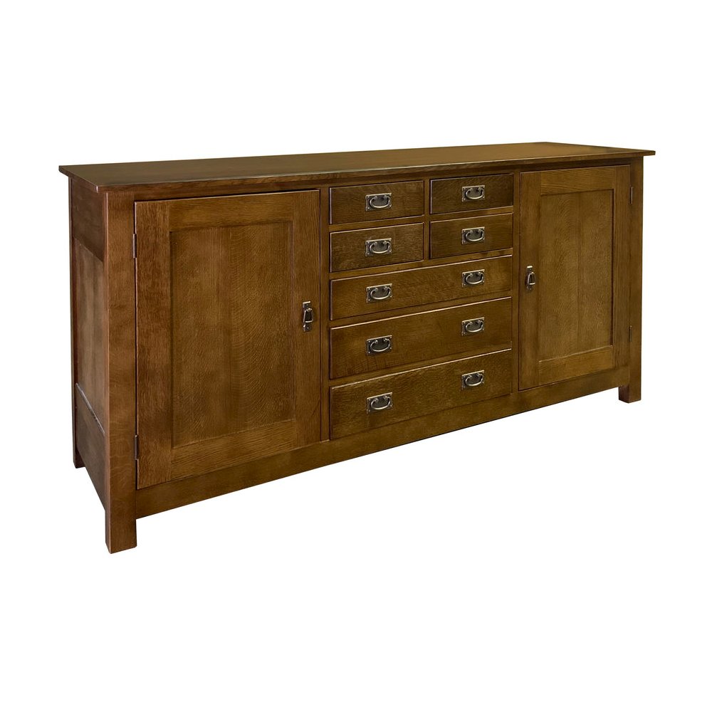 Mission 7 Drawer Sideboard With 2 Doors - Walnut (Aw) - 82". Picture 1