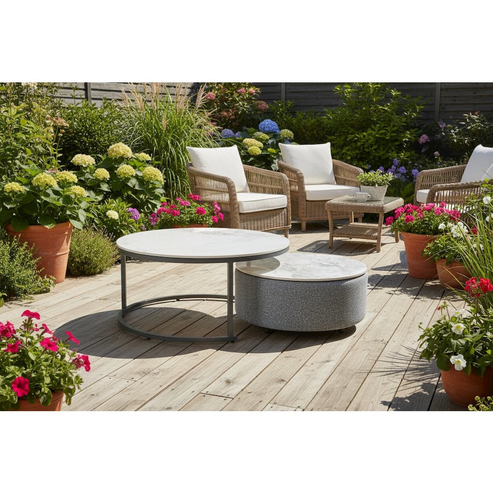Serene Outdoor Modern Outdoor Coffee Table - Grey. Picture 1