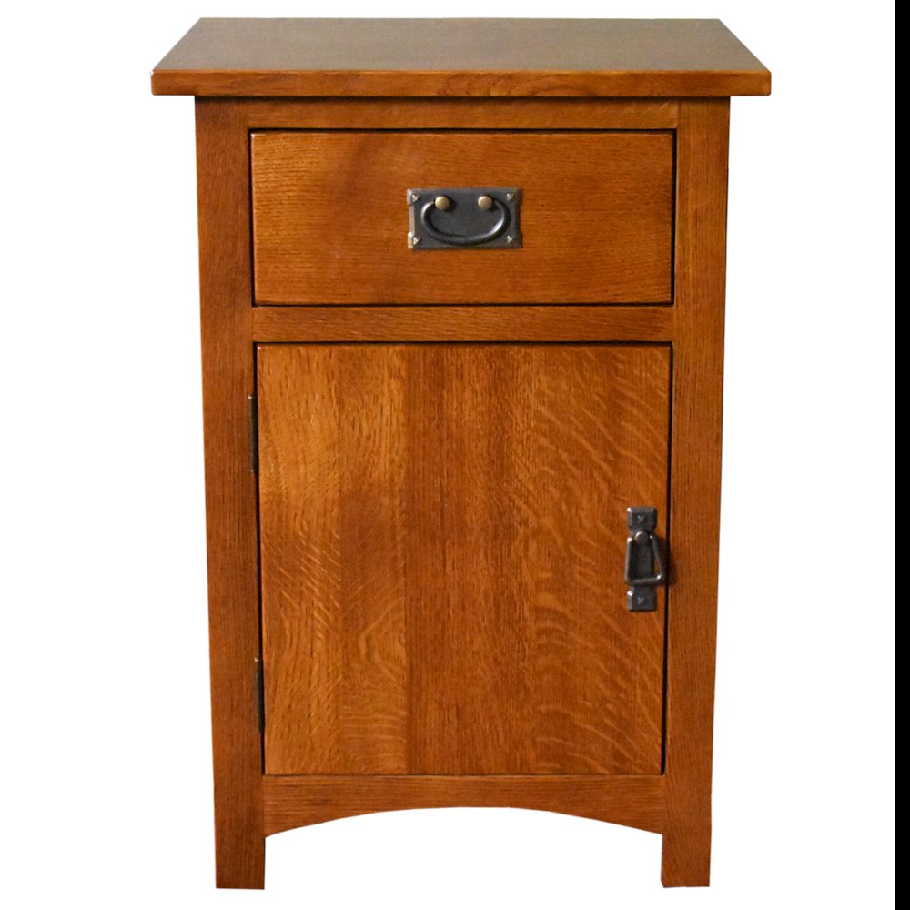 Mission Quarter Sawn Oak 1 Door/Drawer Nightstand Michael Cherry-MC-A. Picture 1