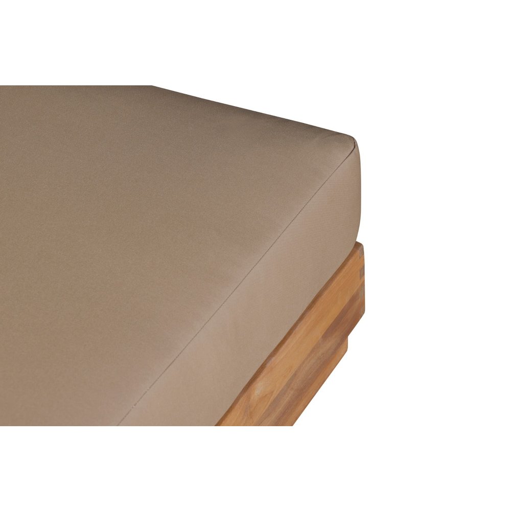 Imperial Grove Outdoor Solid Teak Wood Ottoman Upholstered Cushion. Picture 3