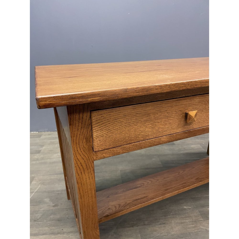 Mission / Arts and Crafts Solid Oak Writing Desk - 50 Inch - Michael's Cherry. Picture 4