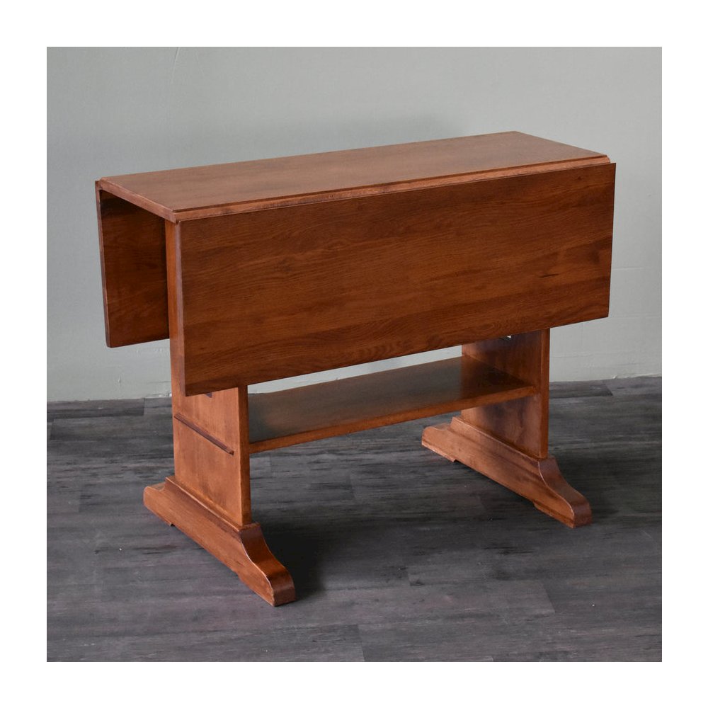 Mission Solid Oak Drop Leaf Dining Table - Michael's Cherry. Picture 3
