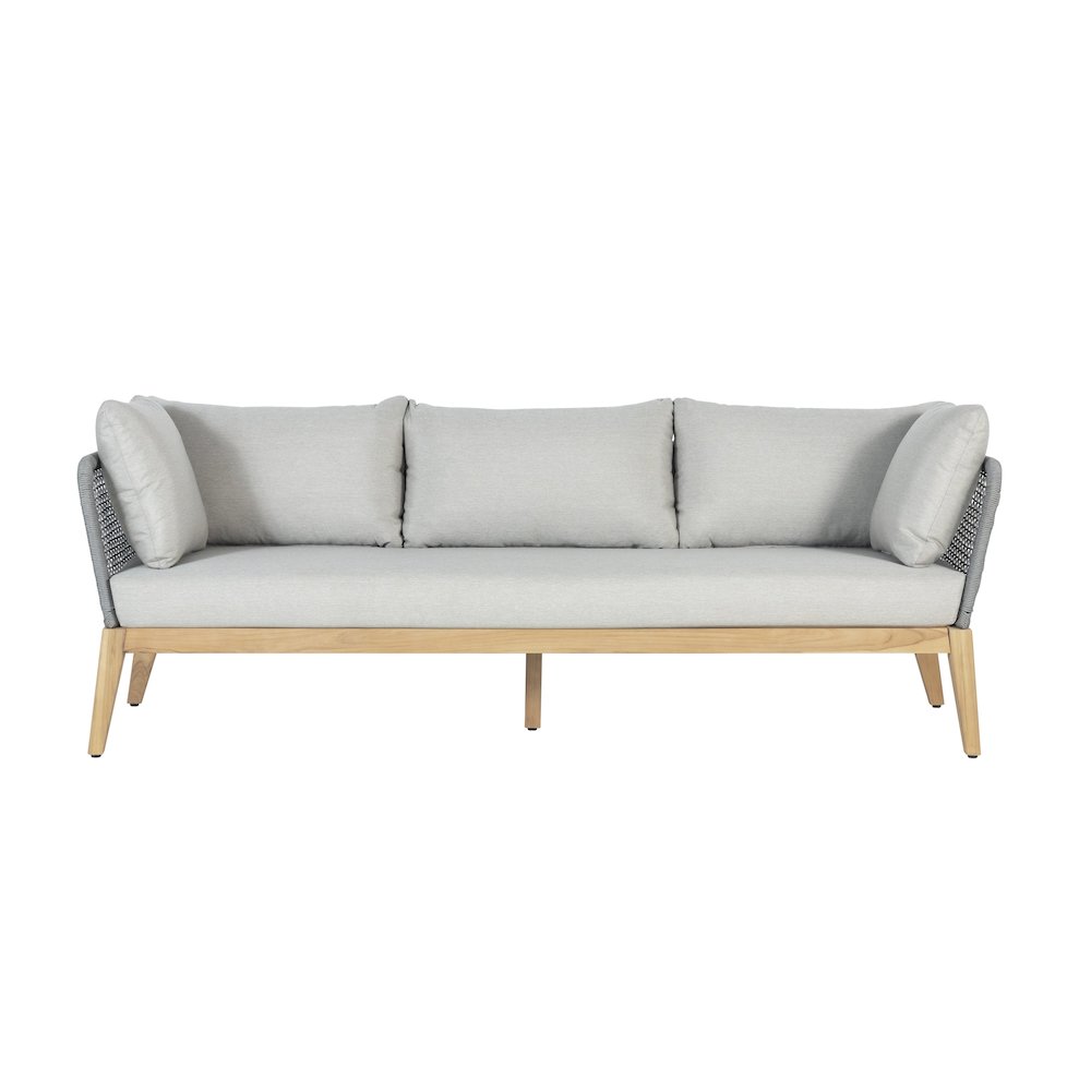 Cypress Teak Wood Sofa with Gray Color Rope Design. Picture 3
