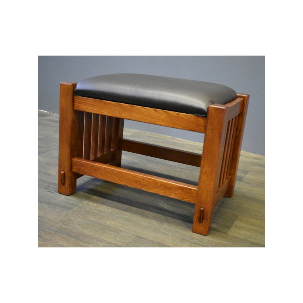 Mission Oak Foot Stool - Wide Spindles- Michael's Cherry. Picture 3