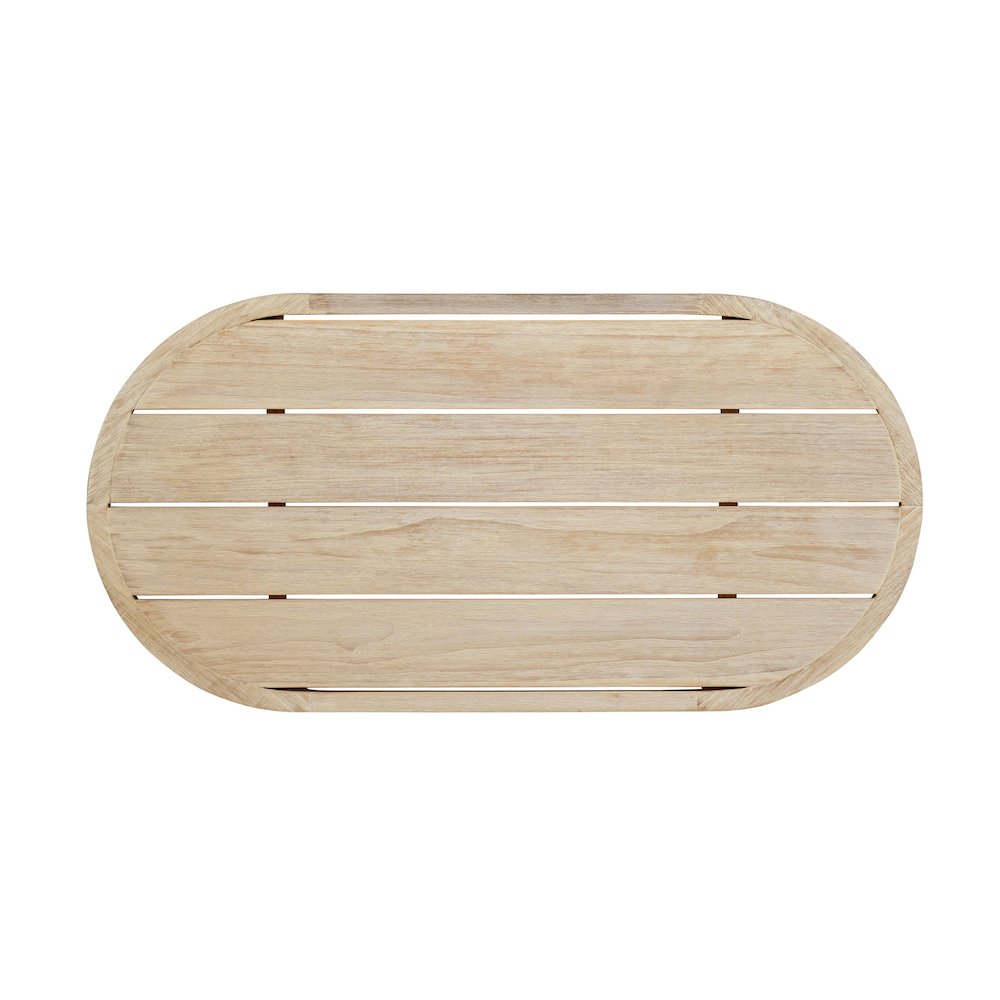 Eclipse Outdoor Solid Teak Wood Natural Look Coffee Table. Picture 5