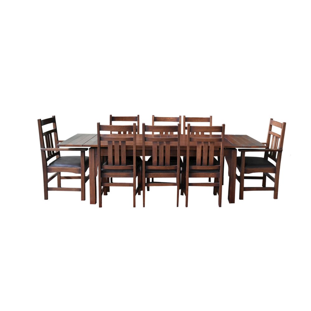Mission Stow Leaf Table With #401 Chair Dining Set - Dark Oak. Picture 1