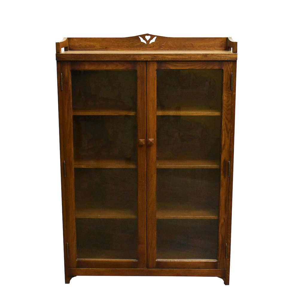 Mission Bookcase / Curio Cabinet - Walnut (W1). Picture 1