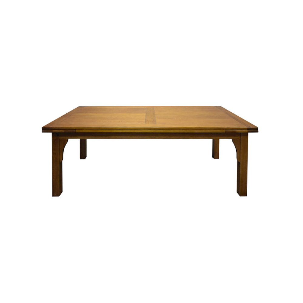 Mission Style Oak Stow Leaf Dining Table - Michael's Cherry. Picture 1