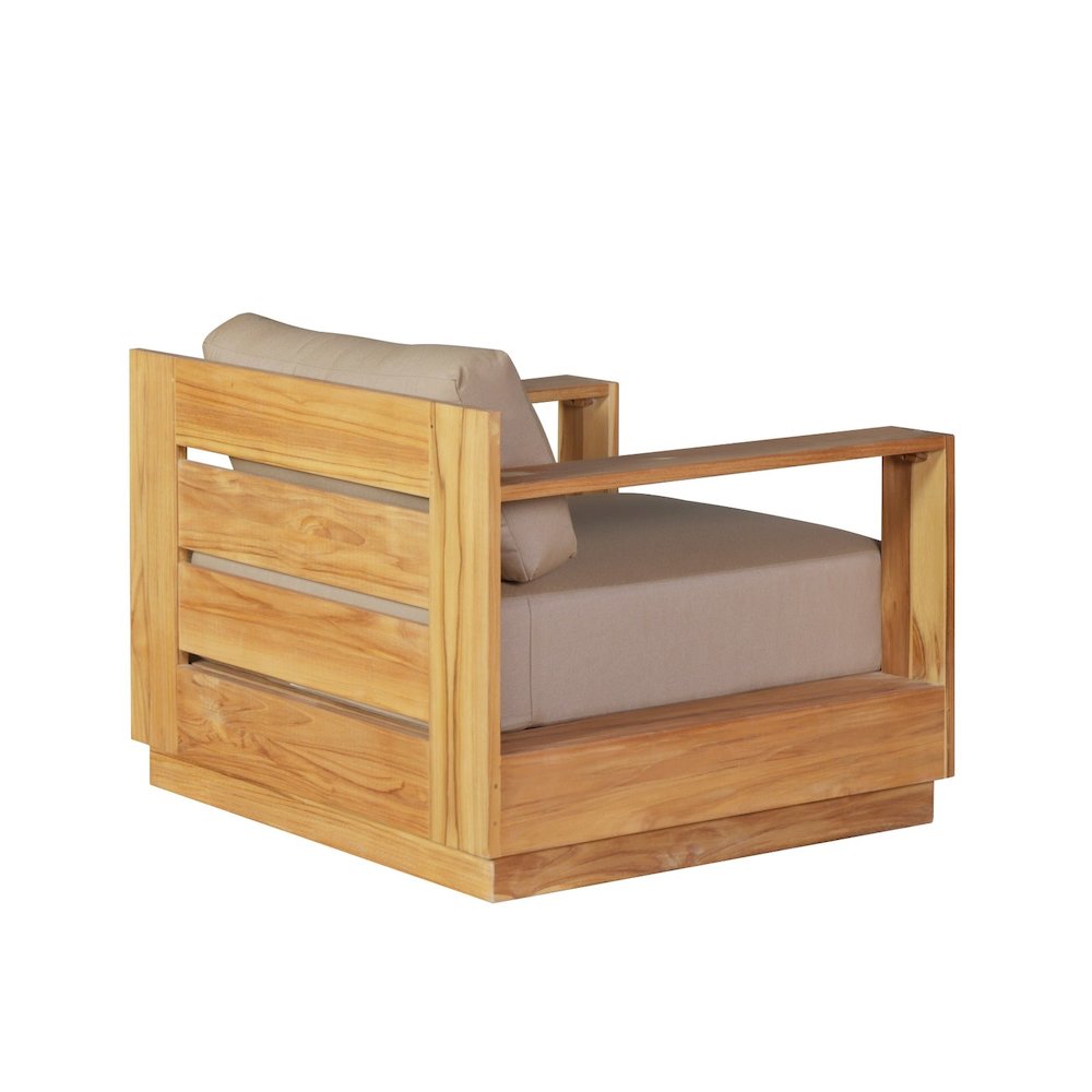 Imperial Grove Outdoor Solid Teak Wood Armchair. Picture 3