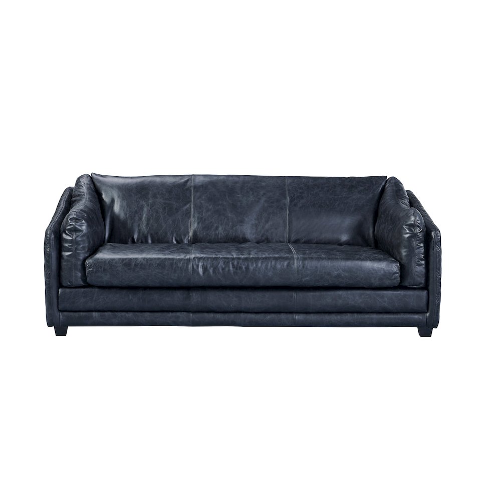 Waco Rustic Modern Sofa - Slate Leather. Picture 1