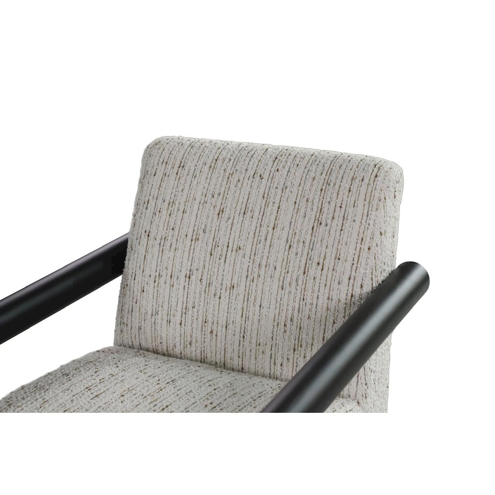 Nora Collection Mid-Century Modern  Arm Chair - Ivory. Picture 4