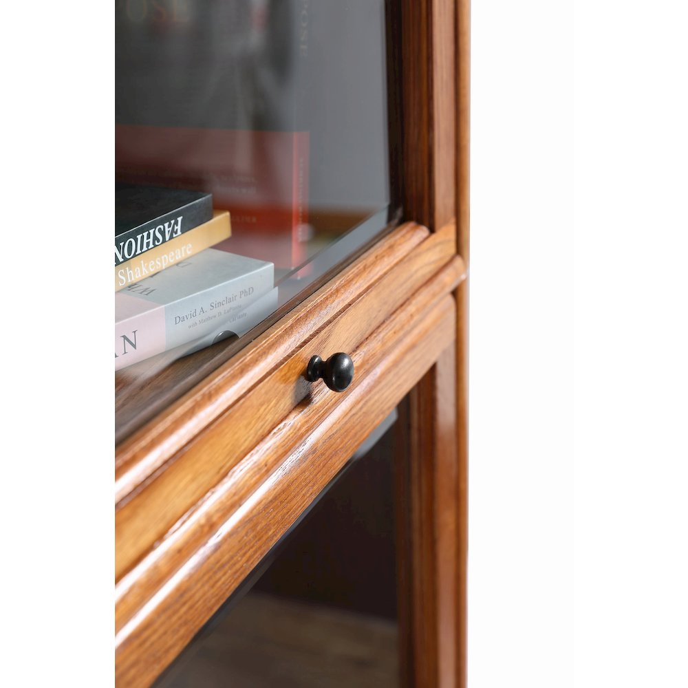 Mission Narrow Barrister Bookcase - Beveled Glass - Michael's Cherry. Picture 3