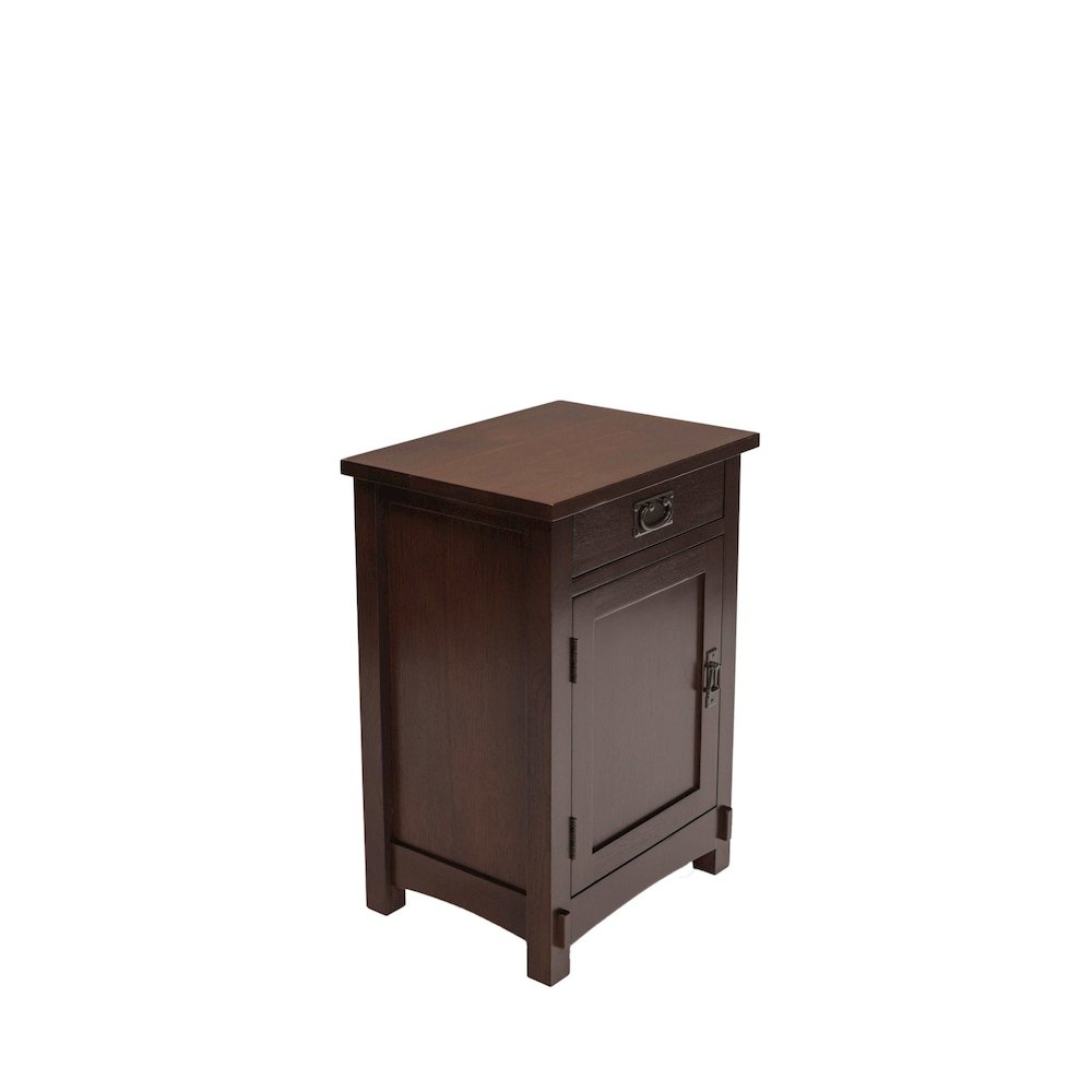 Mission / Arts and Crafts 1 Door, 1 Drawer Nightstand - Walnut. Picture 2