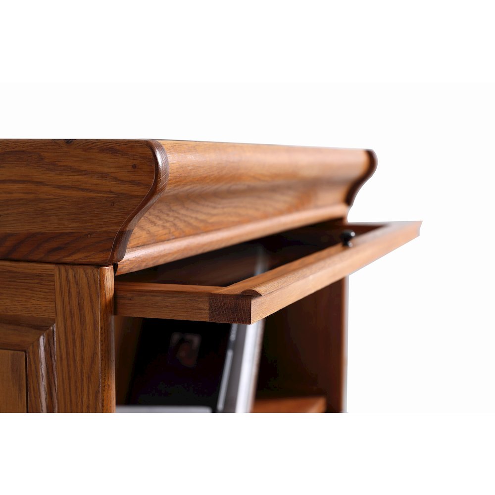 Mission 3 Stack Oak Barrister Bookcase - Beveled Glass - Michael's Cherry. Picture 4