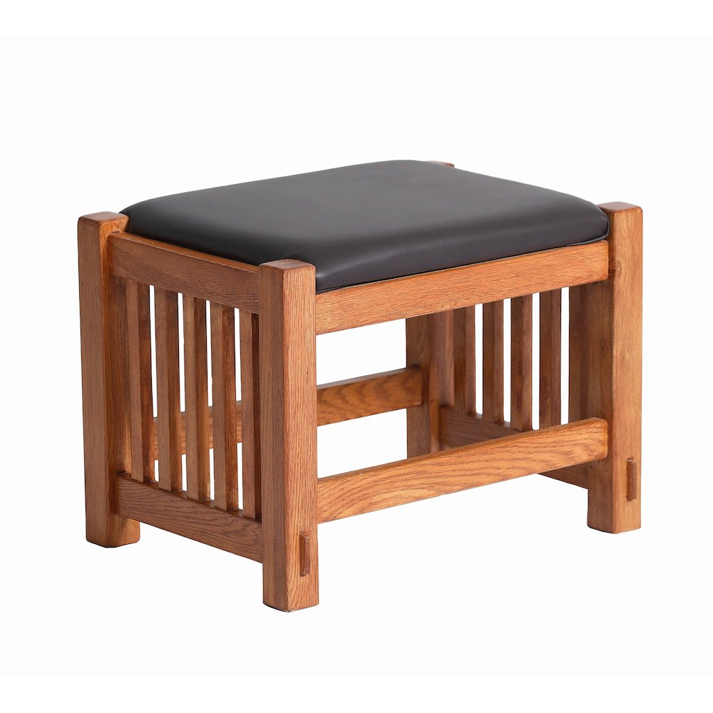 Mission Oak Foot Stool - Spindles - Michael's Cherry. Picture 1