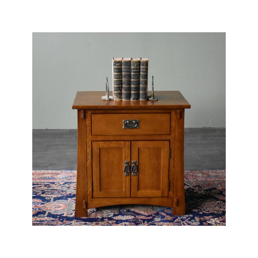 Mission Style Solid Oak Nightstand Model A3 - Michael's Cherry, Set of 2. Picture 3