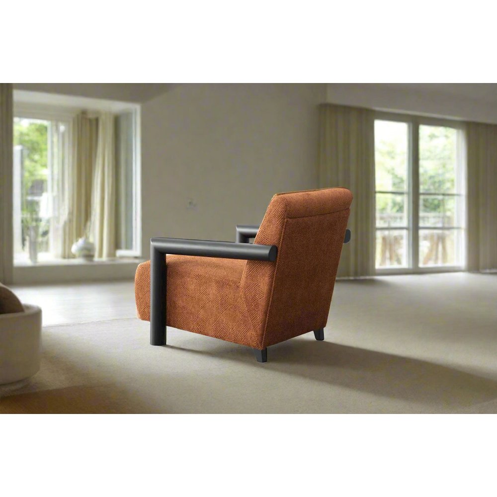 Nora Collection Mid-Century Modern  Arm Chair - Orange. Picture 4