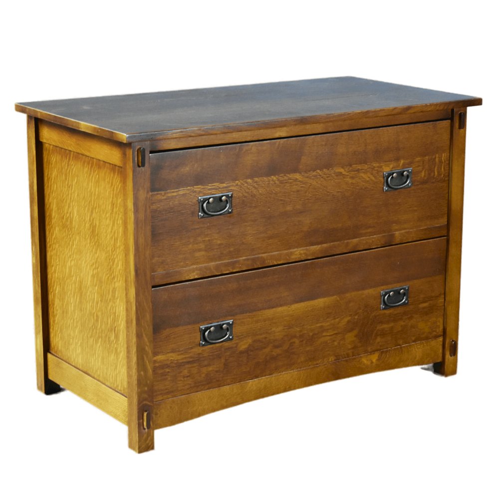 Mission Oak 2 Drawer Lateral File Cabinet. Picture 1