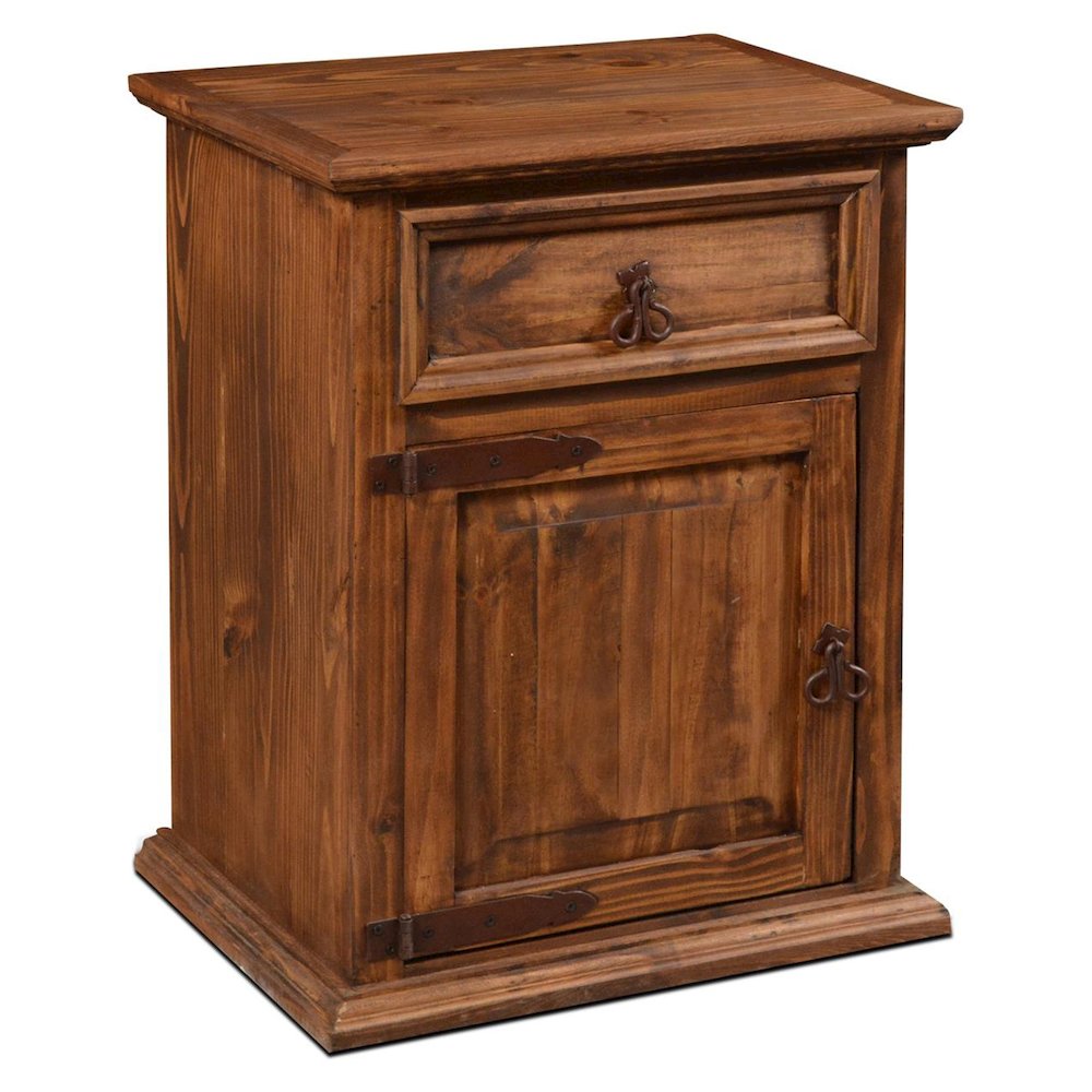 Set of 2 Montclare 1 Door / 1 Drawer Nightstand - Brown Wax. Picture 1