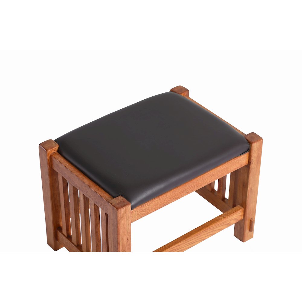 Mission Oak Foot Stool - Spindles - Michael's Cherry. Picture 3