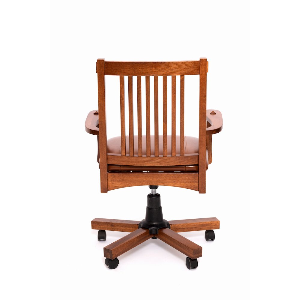 Arts and Crafts Mission Oak Office Chair - Michael's Cherry. Picture 2