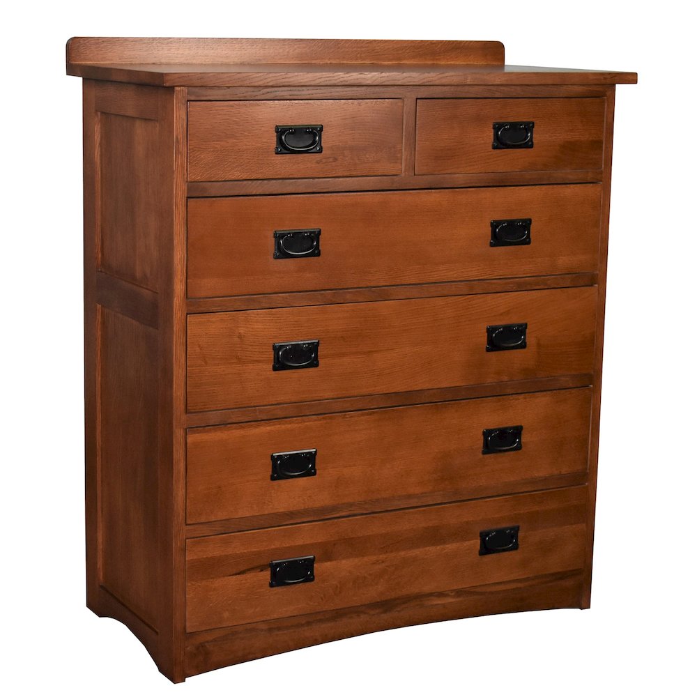 Mission Quarter Sawn Oak 6 Drawer Dresser - Michael's Cherry. Picture 1