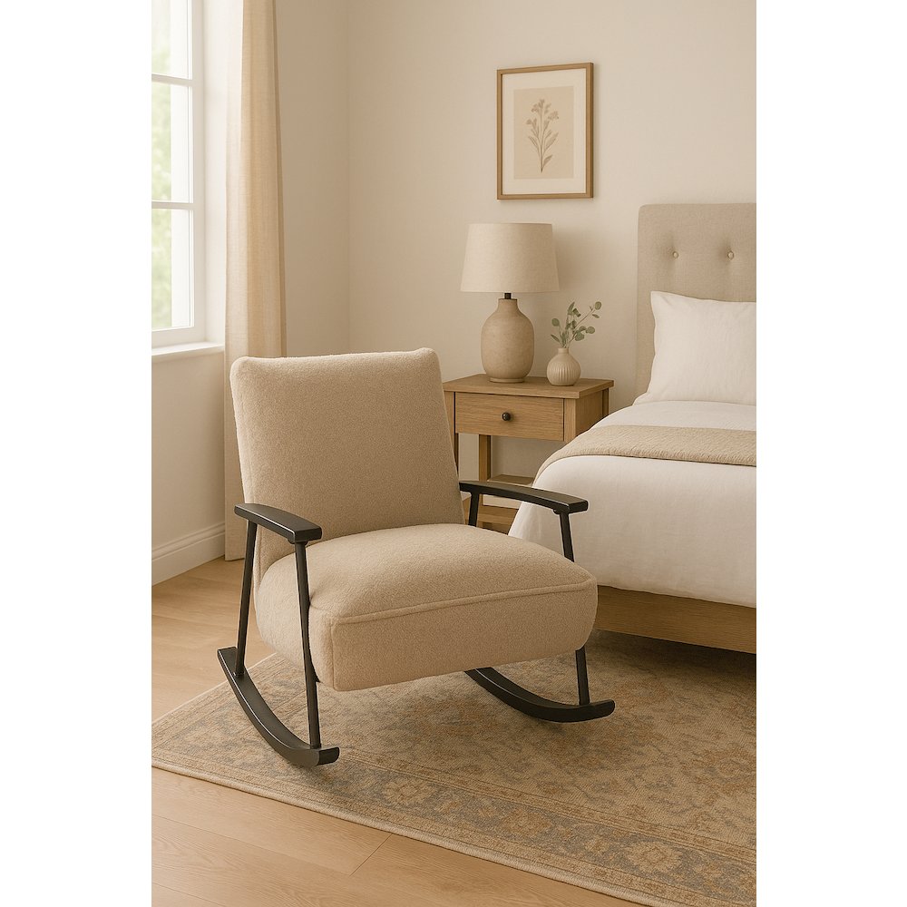 Rythm Collection Mid-Century Modern Rocking Arm Chair. Picture 3