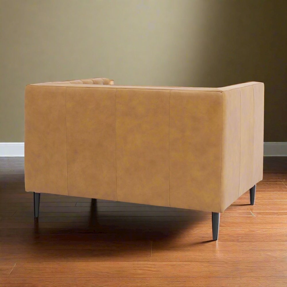 Lucius Top Grain Leather 1.5 Arm Chair - Tan. Picture 3