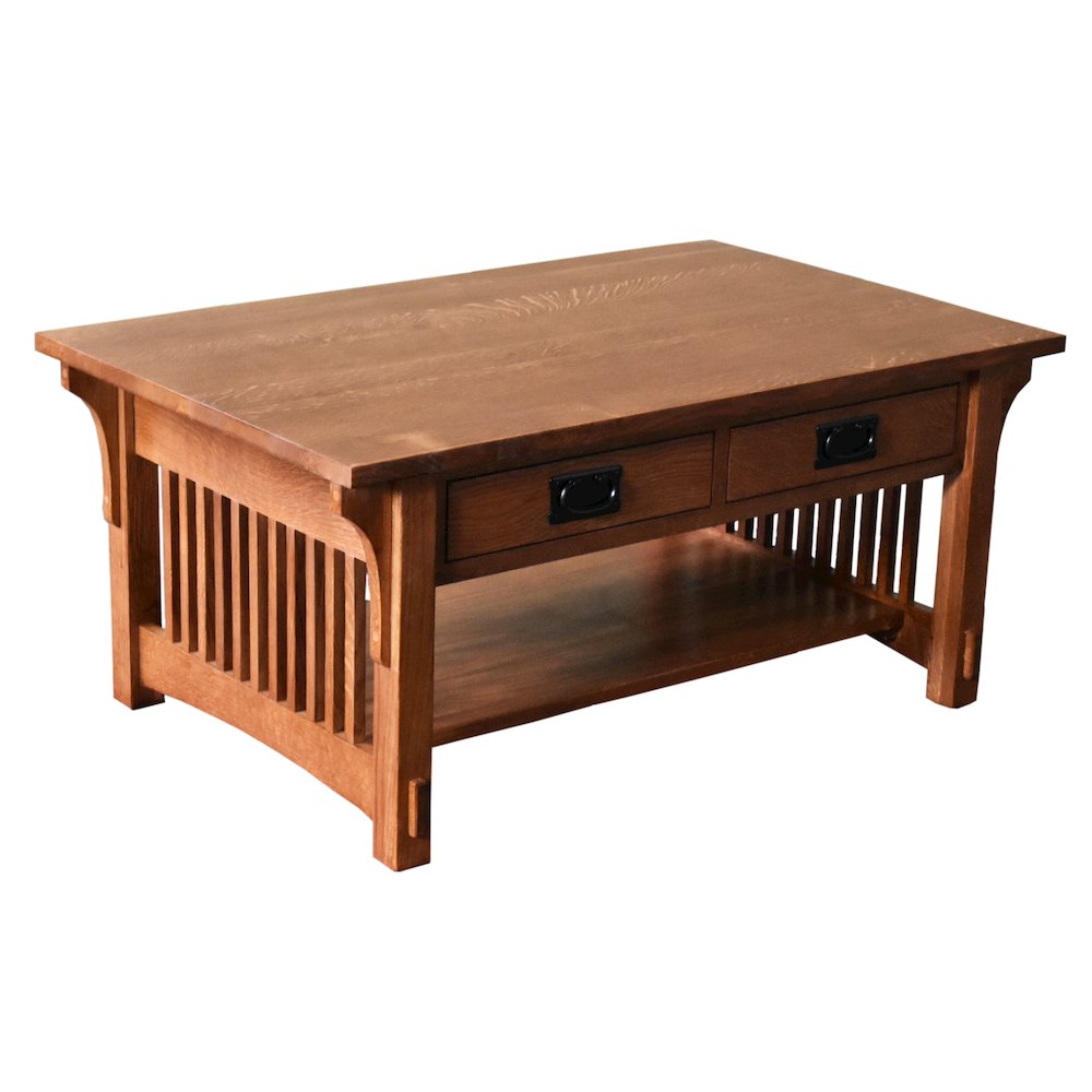Mission Crofter 4 Drawer Coffee Table with Spindles - 40" - Michael's Cherry. Picture 1