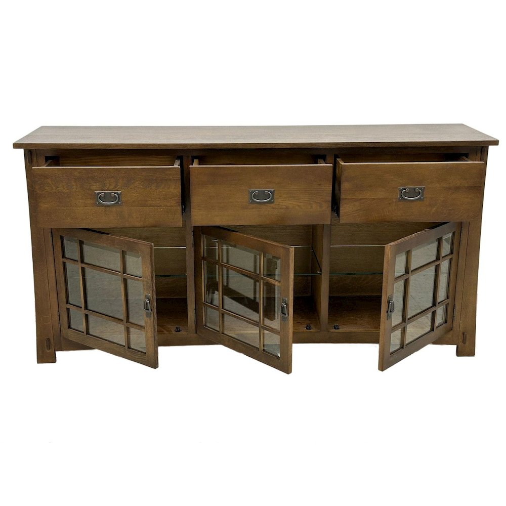 Craftsman Style Quarter Sawn Oak Sideboard - 72" - Walnut. Picture 3