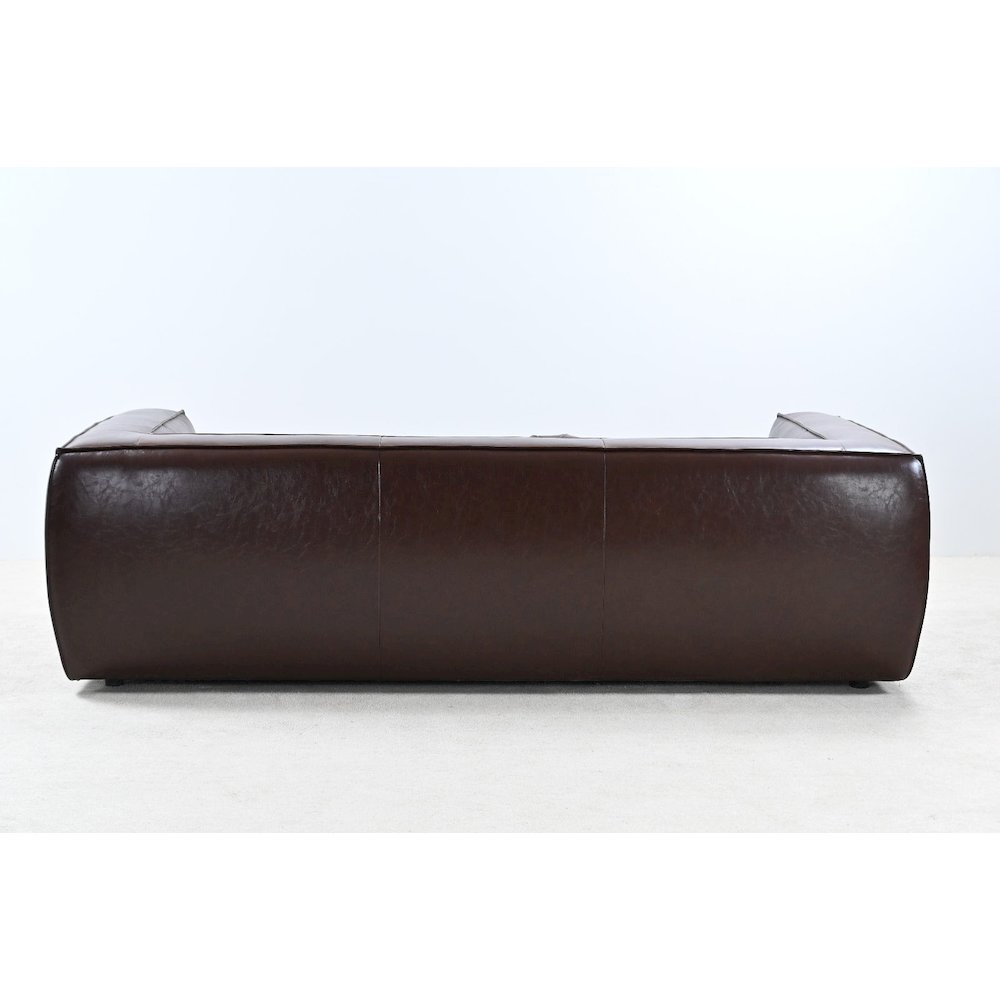 Genavive Top Grain Leather Sofa - Brown. Picture 2