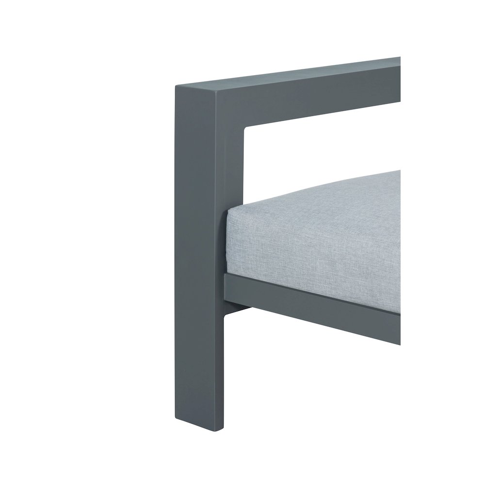 Sardinia Aluminum Frame Outdoor Sofa - Gray Cushions. Picture 3