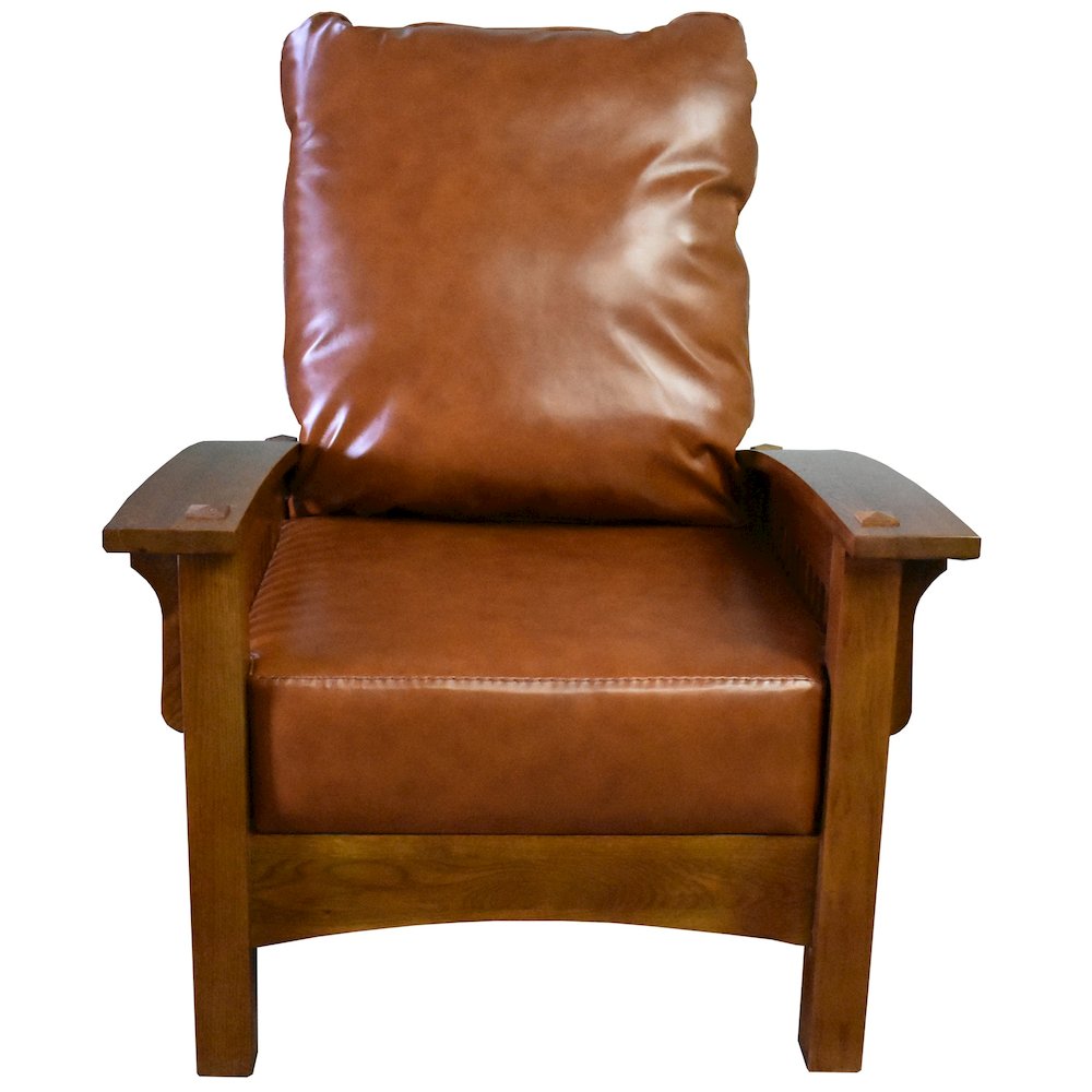 Mission Morris Arm Chair & Ottoman Set-Russet Brown Leather. Picture 3